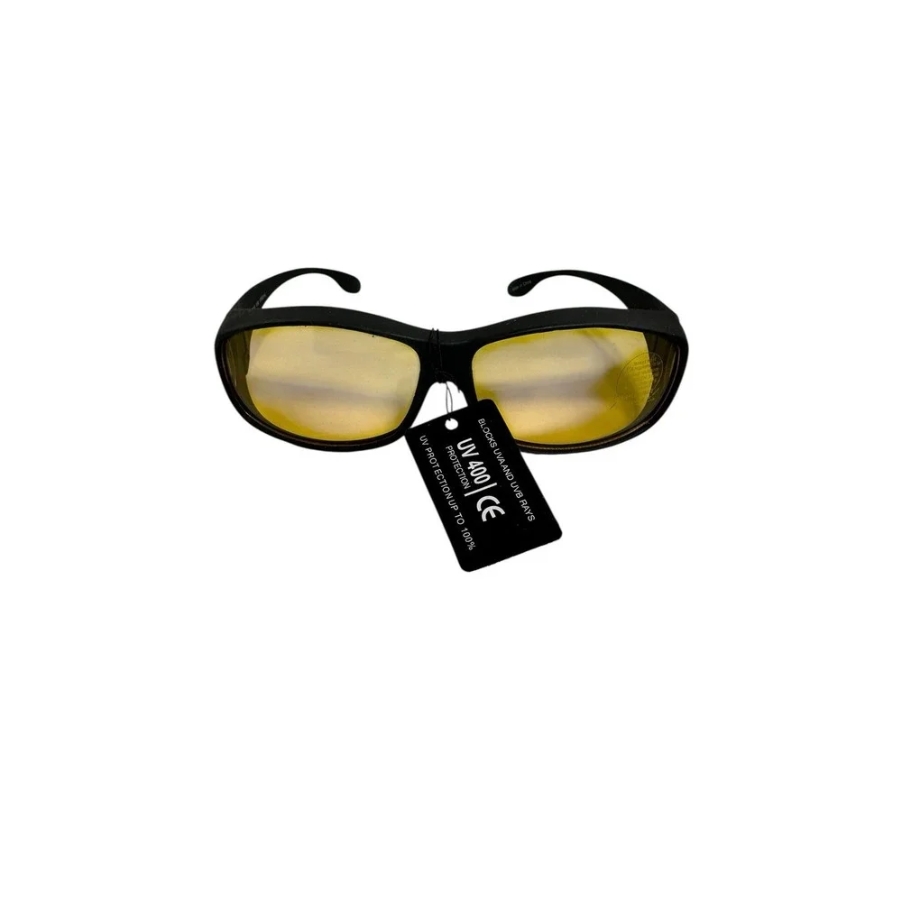 NEW‎ adult teen unisex SUNGLASSES fashion accessory summer black yellow lens